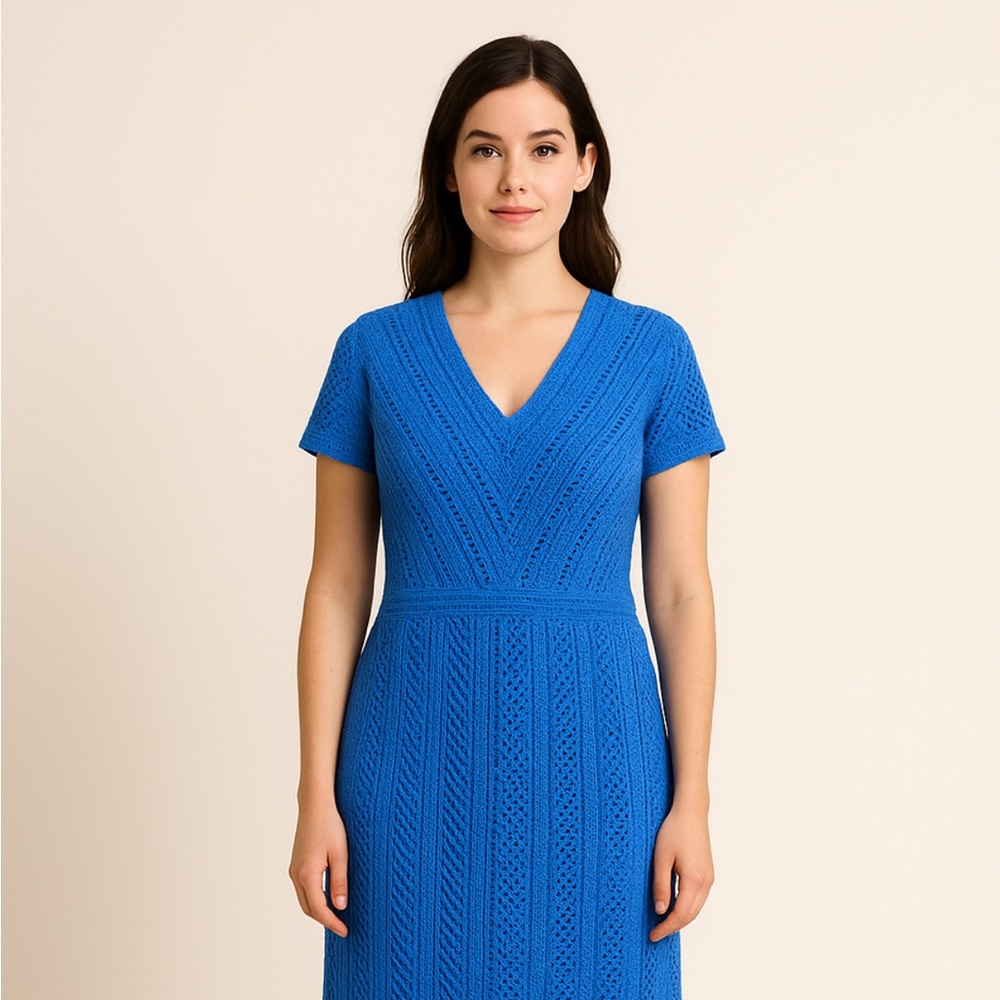 Boden Vibrant Blue Midi Dress size 14 nwot